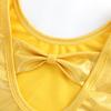 HOZIY Gymnastics Leotards for Girls Solid Gold Bow Cross Back Biketard Tumbling Outfits Toddler Girl Kids Sparkly Sparkle 1t 2t view 3