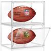 2 Pack Football Display Case, KKU Acrylic Clear Football Case Full Size with Magnetic Door, Professional Memorabilia Football Display Boxes Football Holder Dust and UV Protection view 1