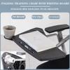 CukUJH Office Chair Training Chair with Writing Board Comfortable Folding Chair Office Computer Chair, Bearing 150kg (Size: 57 * 49 * 86cm), Grey view 4