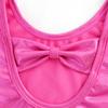 HOZIY Girls Gymnastics Leotards for Girls Solid Rose Hot Pink Bow Cross Back Biketard Tumbling Outfits Toddler Girl Kids Sparkly Sparkle 1t 2t view 3