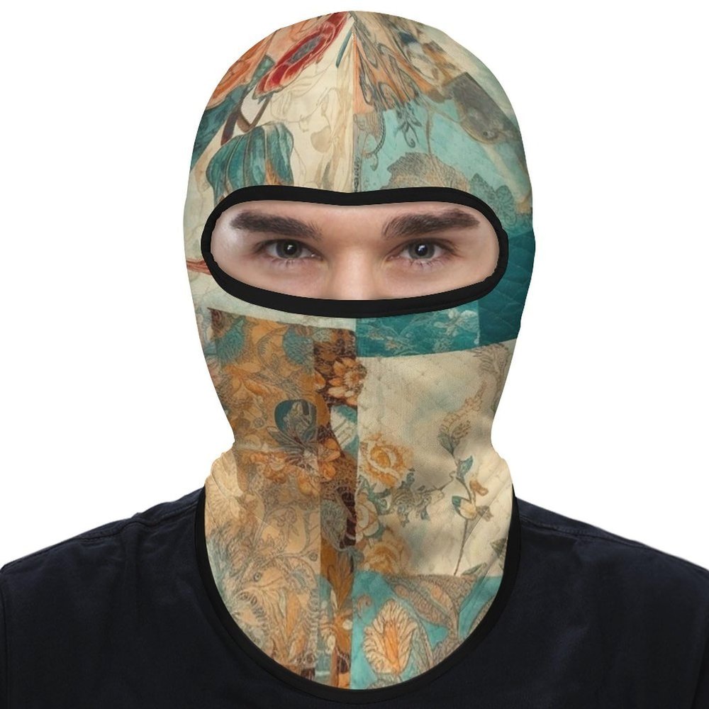 DJUETRUI Balaclava Face Mask for Men Women Ornate Style Pattern Full Mask for Outdoor Sport Cycling Fishing Cap, 1