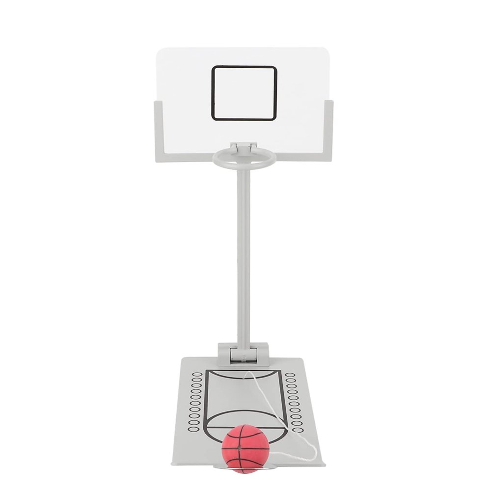 Pwshymi Miniature Desktop Basketball Hoop, Compact Size, Light Weight, Easy to Carry, Good Elasticity, Metal Construction, Rugged, Spring Loaded Rebounding, Plastic Backboard, Exquisite
