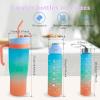 3Pcs Water Bottle with Time Marker, 9/24/40 oz Motivational Water Bottles with Straw to Drink, BPA Free, Sports Drinking Water Bottle with Carry Strap LeakProof for Men Women Gym Fitness Outdoor view 4