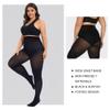 CozyWow Plus Size Tights for Women 80D Soft Solid Color Semi Opaque Pantyhose High Waist 1X 2X 3X 4X Black+Brown-3XL view 3