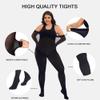 CozyWow Plus Size Tights for Women 80D Soft Solid Color Semi Opaque Pantyhose High Waist 1X 2X 3X 4X Black+Brown-3XL view 4