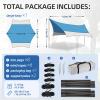 12X14FT Camping Tarp with 2 Poles, UV UPF50+ Lightweight Car Awning Sun Shelter, PU3000 Waterproof Tarp for Camping, Hiking and Backpacking Trips view 2