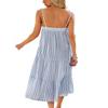 ebossy Women's Summer Stripes Adjustable Spaghetti Straps Backless Spliced Flowy Mid Long Dress (XS, Lightblue) view 2