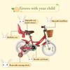 RULLY Strawberry Bike 16 Inch Bicycle for Girls Ages 4 5 6 7 Years, Training Wheels Included, Girl Bikes with Basket & Doll Seat,Pink view 2
