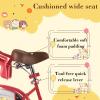 RULLY Strawberry Bike 16 Inch Bicycle for Girls Ages 4 5 6 7 Years, Training Wheels Included, Girl Bikes with Basket & Doll Seat,Pink view 3