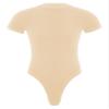 Hularka Men's Athletic Shirt Leotard Round Neck Short Sleeve Buttoned Crotch Romper Jumpsuit Beige Large view 3
