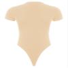Hularka Men's Athletic Shirt Leotard Round Neck Short Sleeve Buttoned Crotch Romper Jumpsuit Beige Large view 4