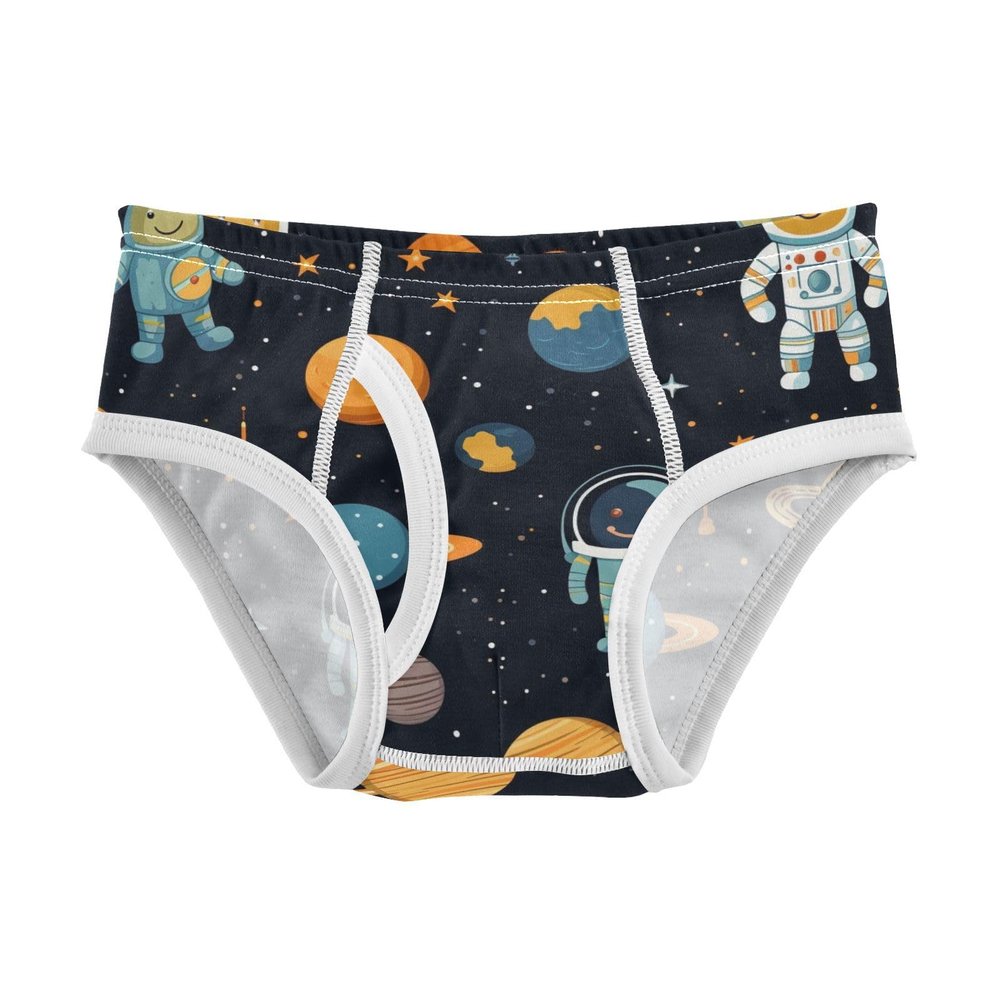 ALAZA Hipster Astronaut Solar System Black Boys' Briefs Soft Underwear Available in Sizes 3t