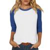 3/4 Length Sleeve Women Tops Raglan Sleeve Womens Tops Casual Loose Fit T-Shirt Tunics Blouses view 1