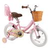 RULLY Lemon Kids Bike 12 Inch Bicycle for Girls Ages 2 3 4 Years, Training Wheels Included, Girl Bikes with Basket & Doll Seat,Pink view 1