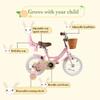 RULLY Lemon Kids Bike 12 Inch Bicycle for Girls Ages 2 3 4 Years, Training Wheels Included, Girl Bikes with Basket & Doll Seat,Pink view 2