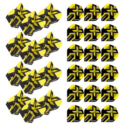 Winmau Prism Alpha Black & Yellow Extra Thick Dart Flights - 10 Sets per Pack (30 Dart Flights in Total)