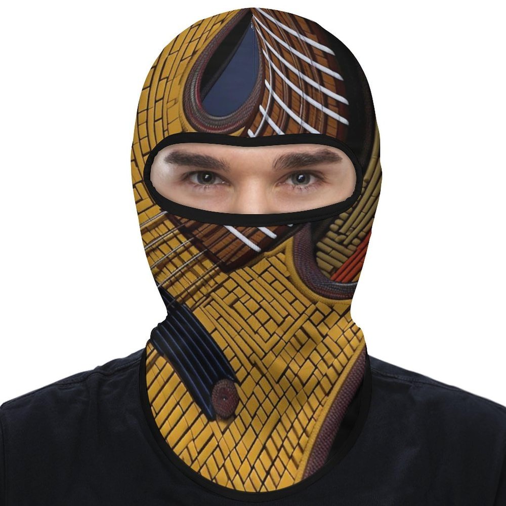 DJUETRUI Balaclava Face Mask for Men Women Stitching Guitar Full Mask for Outdoor Sport Cycling Fishing Cap, 1