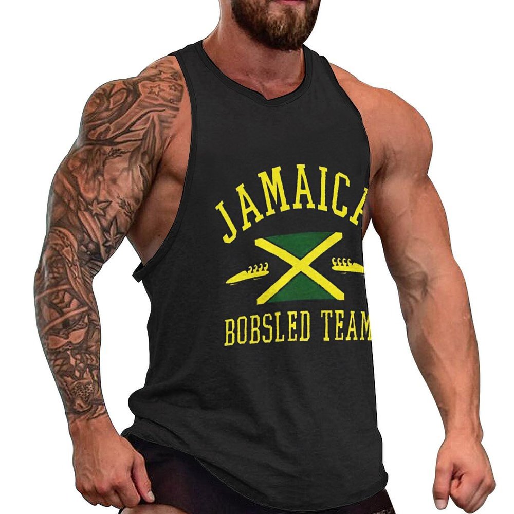 ChuangZS Jamaica Flag Men's Lightweight Beach Vest Sleeveless Sports Vest 2XL