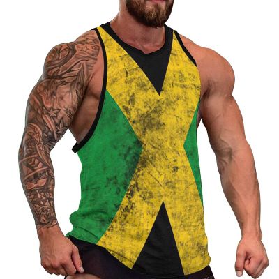 ChuangZS Jamaica Flag Men's Lightweight Beach Vest Sleeveless Sports Vest M