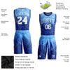 Blue Gradient Basketball Jersey Team Uniform Suits Personalized Sportswear for Youth Boys Men Women Girls, Custom Shirts & Shorts Sets Print Your Own Name Number Logo view 2
