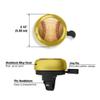 WIRESTER Gold Aluminum Round Bike Bell, Classic Ring Bicycle Bell, Bike Accessories Bell Ring for Adults Kids Girls Boys - Vintage Baseball Pattern view 2
