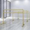 SDdPulse Double Ballet Barre, Freestanding Portable Ballet Bar Fitness Dance Bar for Stretch, Barre Exercise Equipment for Kids and Adults (Gold 180x60x105cm) view 3