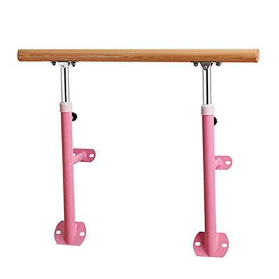 SDdPulse Ballet Barre,Wall Mounted Bar, Single Pole Wooden Dance Stretching Bar Indoor School Sports Room Gymnastics Equipment (Pink 100CM)