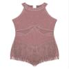 Oyolan Girls Fringe Tassel Sleeveless Lyrical Dance Dress Ballet Dancewear Jazz Modern Contemporary Costume Dusty Pink 14 Years view 3