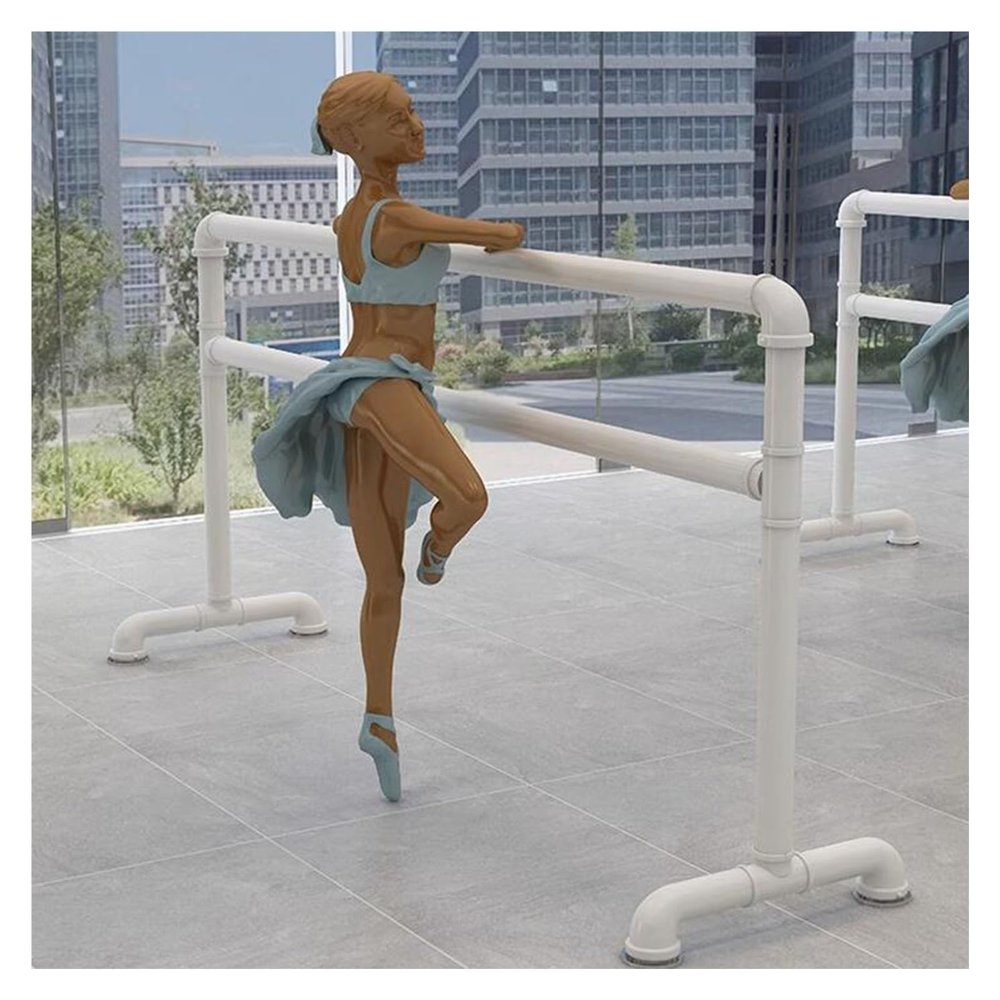 SDdPulse Ballet Barre,Freestanding Ballet Pole Portable Dance Bar Exercise Equipment Gym Home Workouts, Fitness Stretch Dance Pole Ballet Bar Studio (White Double 100x60x100cm)