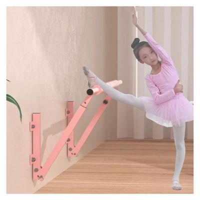 SDdPulse Wall Mounted Ballet Barre, Ballet Bar Adjustable Heights 64-120cm, Fitness Dance Bar for Stretch, Ballet & Workout,Barre Exercise Equipment (Pink 100cm)