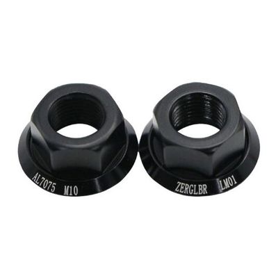 HUIOP 2pcs Bicycle Wheel Hub Axle Nuts 7075 Aluminum Alloy M10*P1.0 Bolt Screw Nut for Front and Rear Bike Wheel