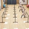 SDdPulse Double Ballet Bar, Portable Freestanding Dance Poles Fitness Training at Home and Studio, Heavy Duty Dancing Stretching Exercise Equipment (Black 120x60x100cm) view 4