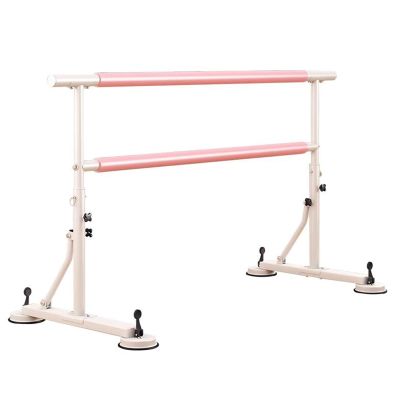 SDdPulse Double Ballet Stretch Barre, Portable Freestanding Barre Pole Height Adjustable 84-110cm, Non-Slip Dance Bars for Home Workouts Fitness (White 1m)