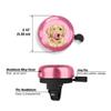 WIRESTER Pink Aluminum Round Bike Bell, Classic Ring Bicycle Bell, Bike Accessories Bell Ring for Adults Kids Girls Boys - Cute Winking Golden Retriever Dog view 2