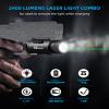 EZshoot 2400 Lumens Laser Light Combo with Strobe Mode, High Lumen Pistol Flashlight, Magnetic Rechargeable Green Laser Light with Quick Install Adjustable Slide Rail for Picatinny GL Rail view 2