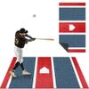 Baseball Batting Mat 6.5X4 Antislip Rubber Backing with Home Plate for Baseball Softball Training Indoor and Outdoor