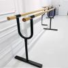 SDdPulse Portable Ballet Barre, Double Dancing Barre with Non-Slip Feet, Freestanding Stretch Bar Mobile Ballet Equipment Studio Exercise (Wood 100x110cm) view 2