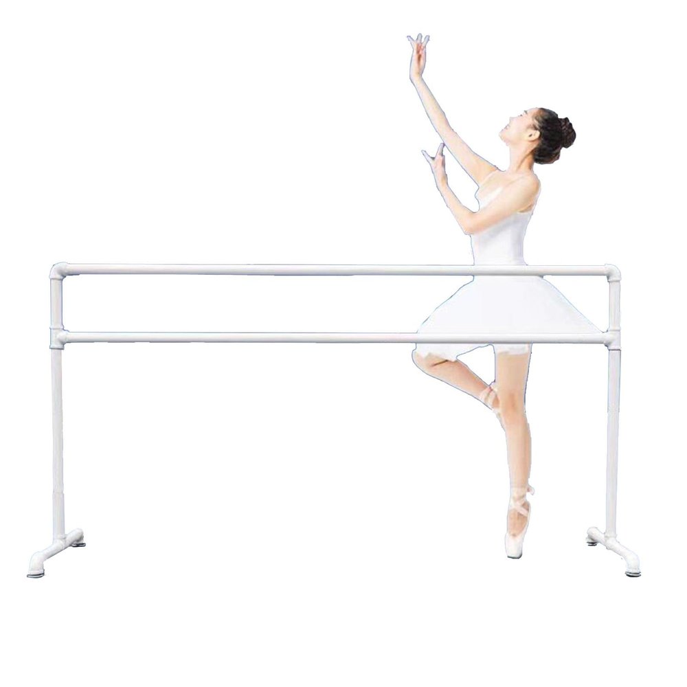 SDdPulse Ballet Barre,Double Freestanding Ballet Bar, Yoga Dancing Stretching Pole Portable Ballet Stick, Balance Workout for Adults Kids and Beginner (White Double 120x60x100cm)