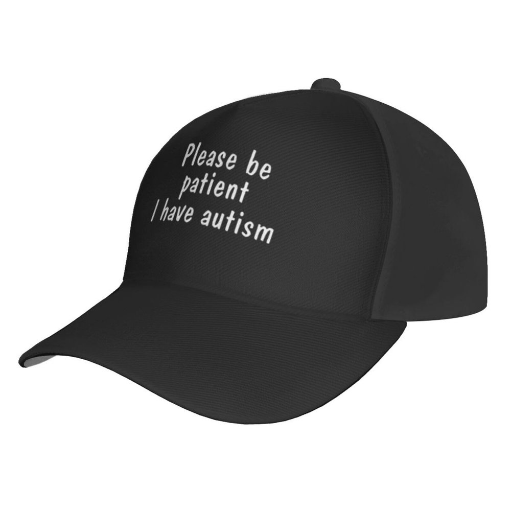 CHENYONAS Please Be Patient I Have Autism Hat Rear Buckle Baseball Cap Outdoor Mesh Cap Truck Driver Cap Black