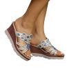 Generic Platform Slipper Sandals For Women Fashion Braided Beaded Sandals Wedge Platform Slide Sandals Casual Open Toe Sandals Espadrille Wedge Sandals Slip On Sandals Comfortable Walking Sandals, 7 view 3