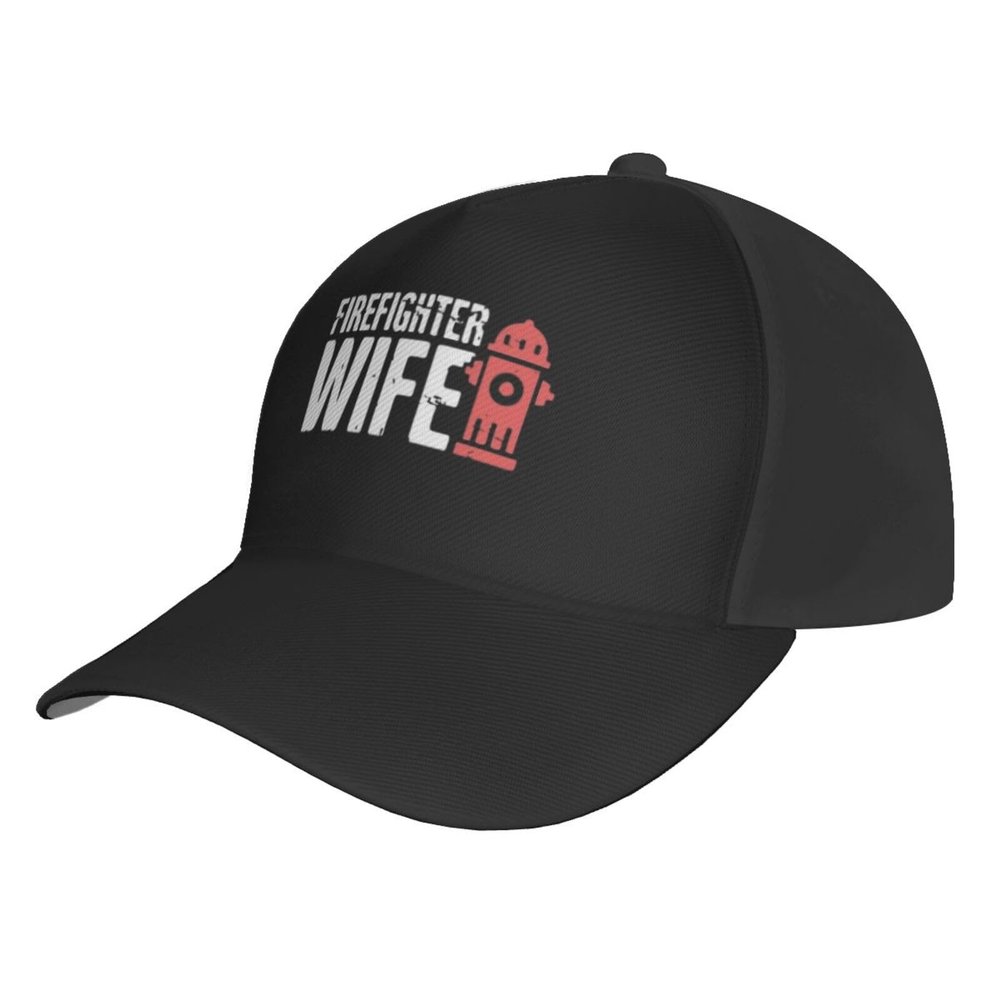 CHENYONAS Firefighter Wife Hat Rear Buckle Baseball Cap Outdoor Mesh Cap Truck Driver Cap Black