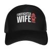 CHENYONAS Firefighter Wife Hat Rear Buckle Baseball Cap Outdoor Mesh Cap Truck Driver Cap Black view 2