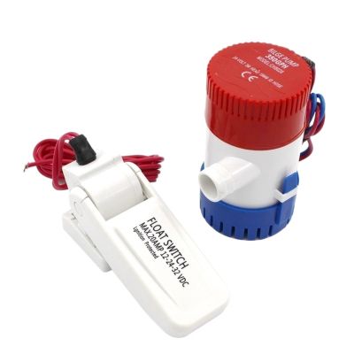 DYTENXJM Bilge Pump 350GPH DC 12V 24V Float Switch Combination Suit Electric Water Pump For Submersible Seaplane Motor Homes (Size : 24V)