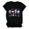 4th of July Shirts for Women American Flag Patriotic USA Shirt Plus Size Short Sleeve Tee T-Shirts T Shirts Fourth of July Independence Memorial Day Outfit Clothes Apparel for Women 2024 Sky Blue view 1