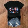 4th of July Shirts for Women American Flag Patriotic USA Shirt Plus Size Short Sleeve Tee T-Shirts T Shirts Fourth of July Independence Memorial Day Outfit Clothes Apparel for Women 2024 Sky Blue view 2