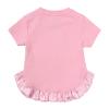 AMIMOJY Toddler Baby Girls Little Kids Spring Summer Ruffle Solid Cotton Short Sleeved Tops and Shorts Comfy 2PCS Outfits Set, 3-4 Years, Pink view 3