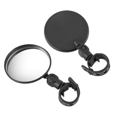 2Pcs Black Adjustable Rear View Mirror for Bikes, Universal Rearview Mirror for Handlebars, Wide Angle Acrylic Convex Safety Mirrors for Adult Bikes/Kids/Road/Mountain Bike