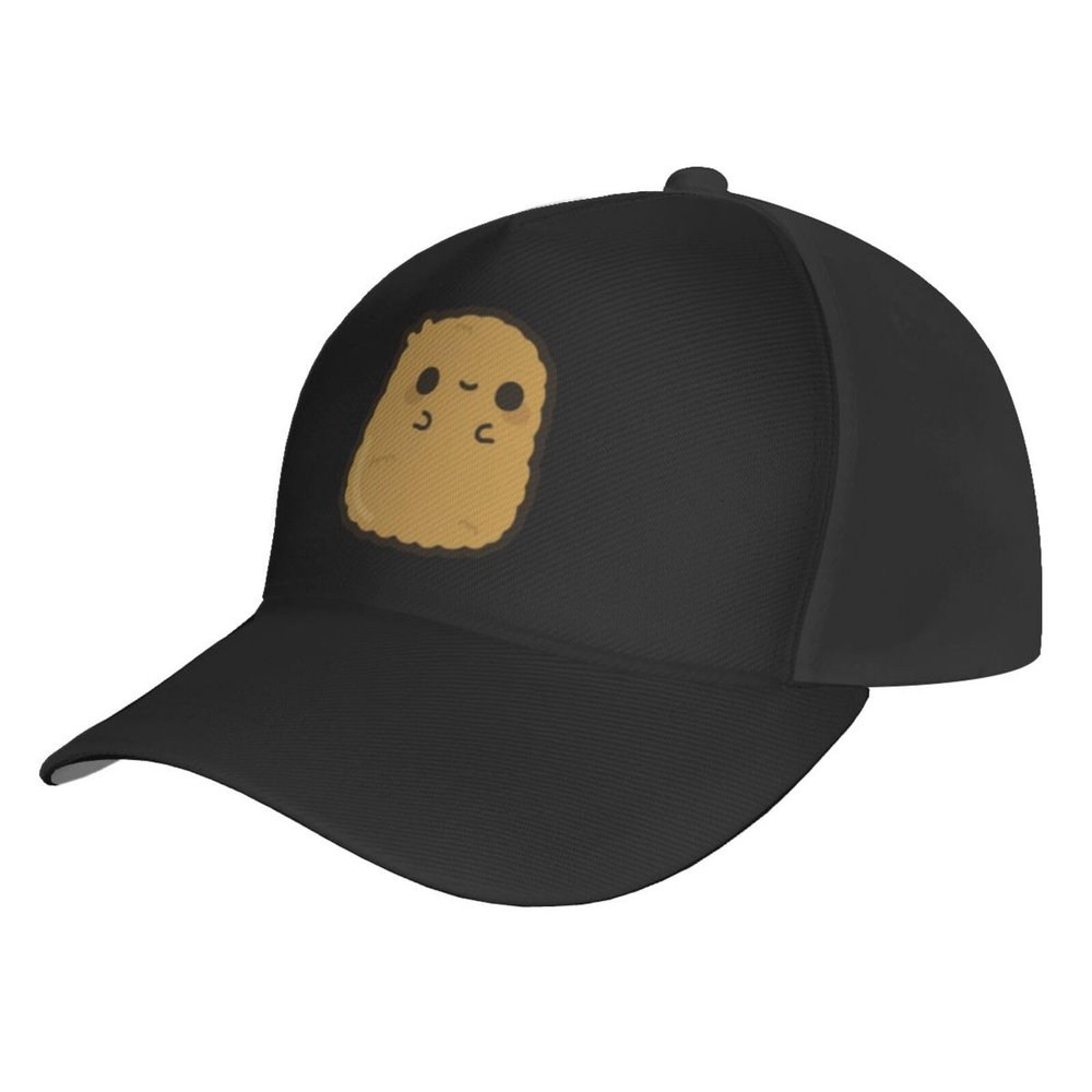 CHENYONAS Cute Chicken Nugget Hat Rear Buckle Baseball Cap Outdoor Mesh Cap Truck Driver Cap Black