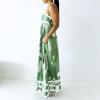 2024 Summer Dress for Women Spaghetti Strap RIC Rac Flowy Maxi Dress Loose Aline Vacation Beach Long Sun Dress Chic Green Small view 3