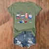 4th of July Shirts for Women American Flag Patriotic USA Shirt Plus Size Short Sleeve Tee T-Shirts T Shirts Fourth of July Independence Memorial Day Outfit Clothes Apparel for Women 2024 Mint Green view 2